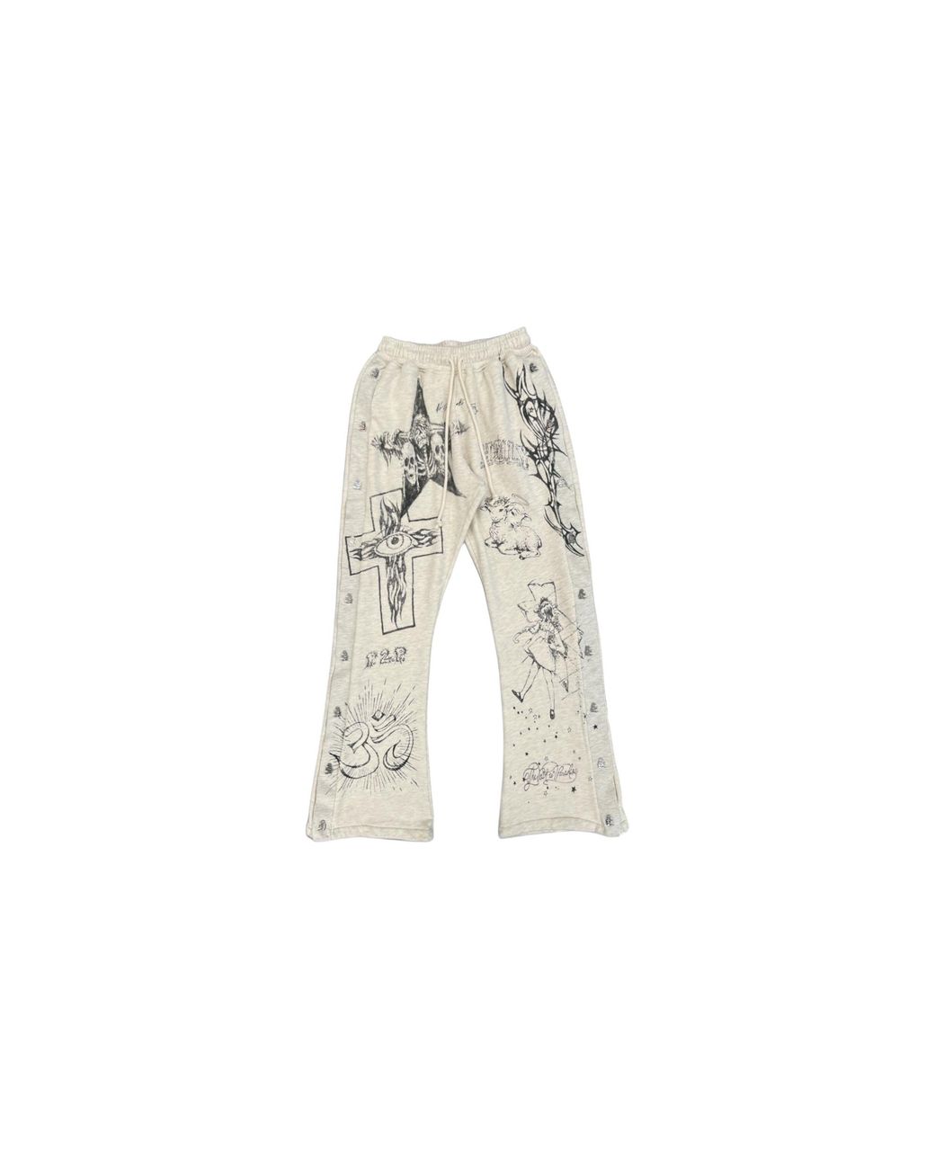 HELLSTAR Black Graffiti Mirror Face Sweatpants Hsr382" for men