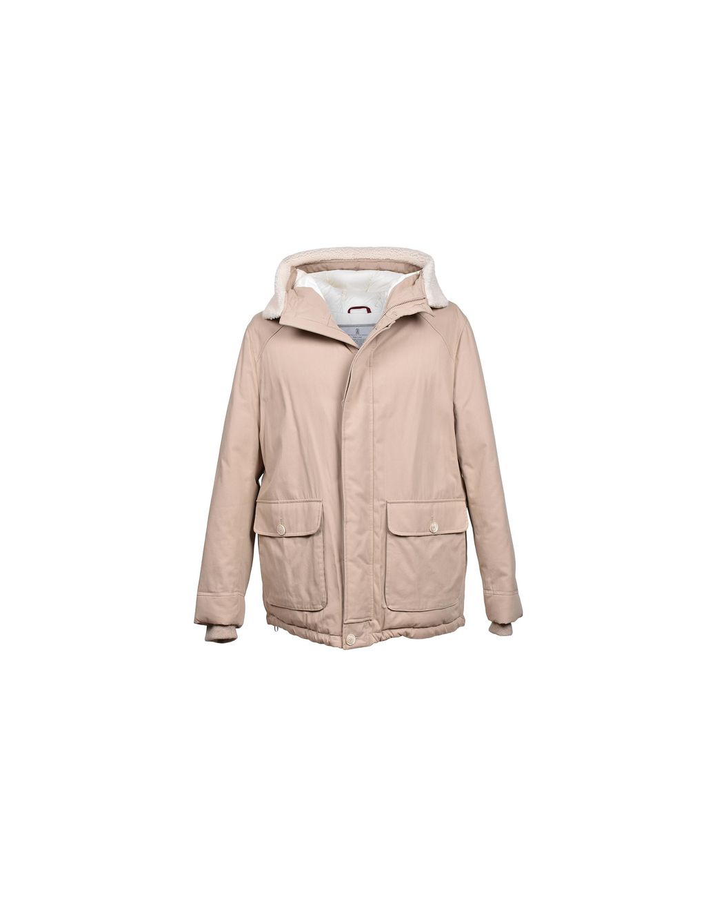 Brunello Cucinelli Black Quilted Down Parka Jacket "Sand" Brun900" for men