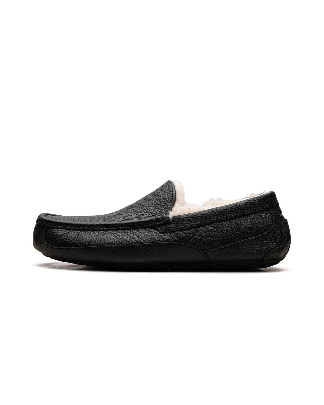 Ugg Black Ascot Leather Slipper 5379B Blk" for men