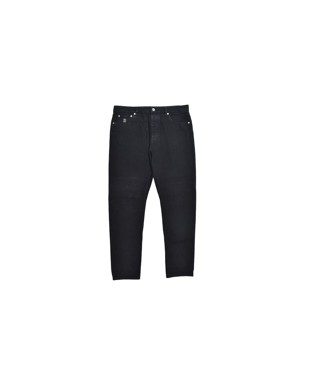 Brunello Cucinelli Black Logo Embroidered Jeans Brun1160" for men