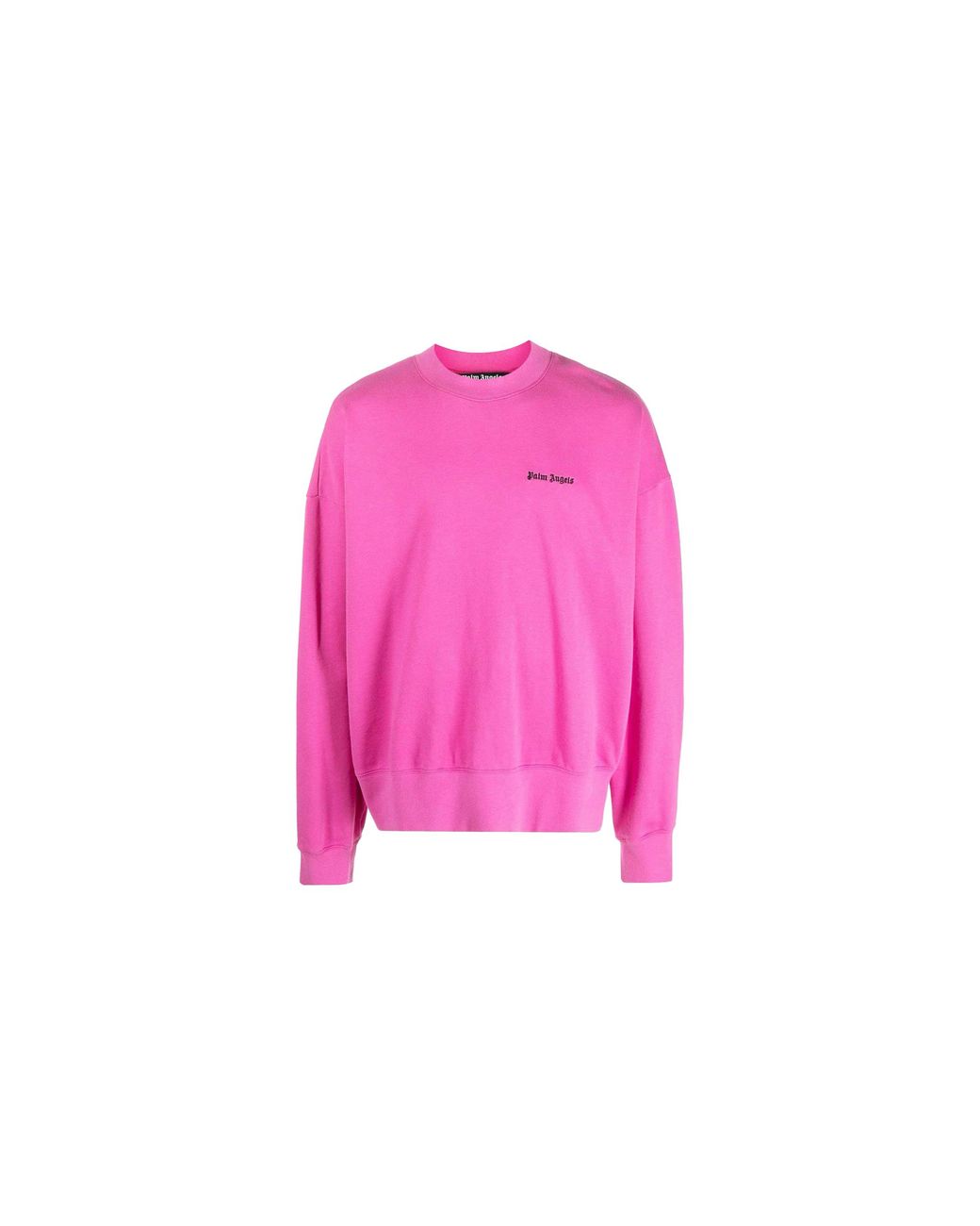 Palm Angels Pink Logo-Embroidered Cotton Sweatshirt "Fuchsia Pmba074F23Fle0023210" for men