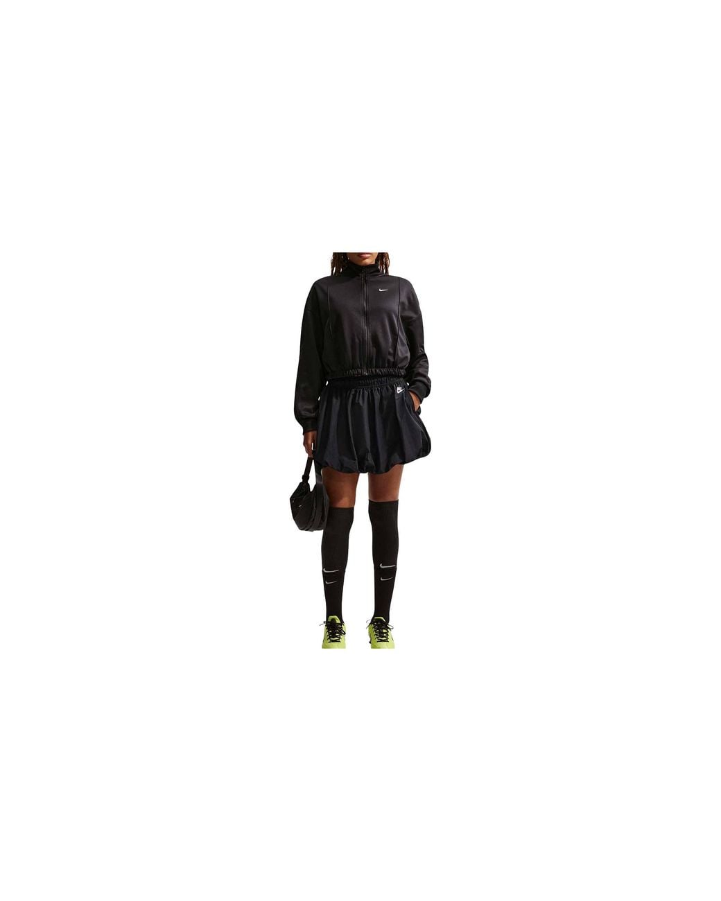Nike Black Sportswear Loose Bubble Skirt Chalk" Iq0061 010"