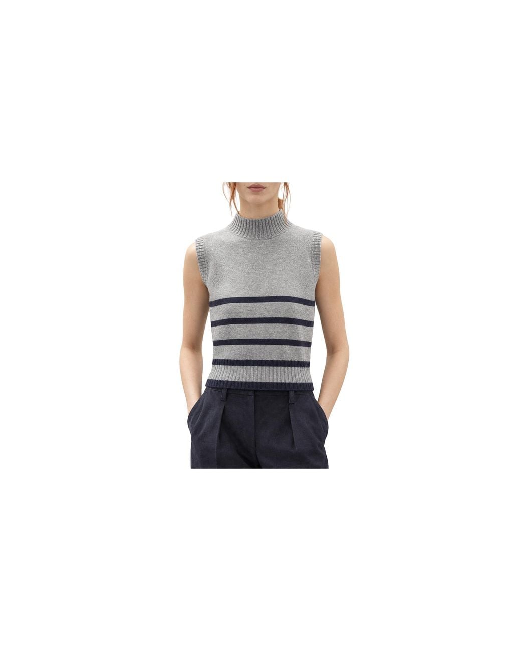 Brunello Cucinelli Black Wool Sleeveless Sweater "Light" Brun2522"