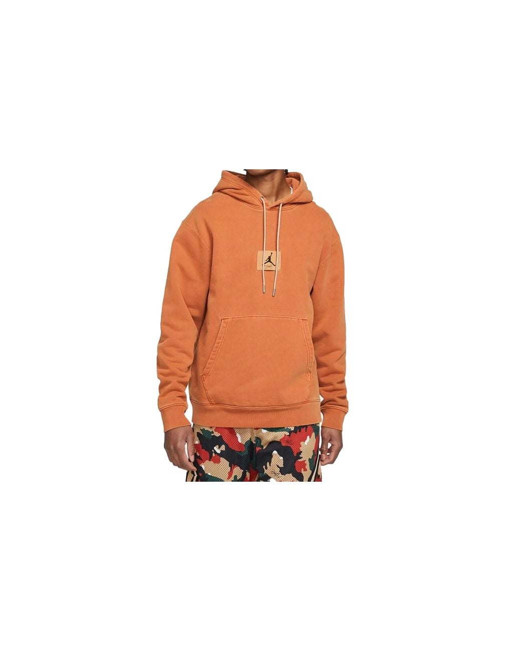 Nike Black Flight Heritage Washed Fleece Pullover Hoodie "Dark Russet" Da9789 220" for men