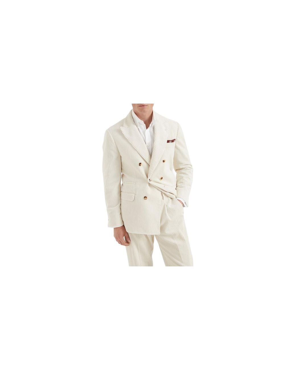 Brunello Cucinelli Black Double-Breasted Cotton Blazer "Milk" Brun2907" for men