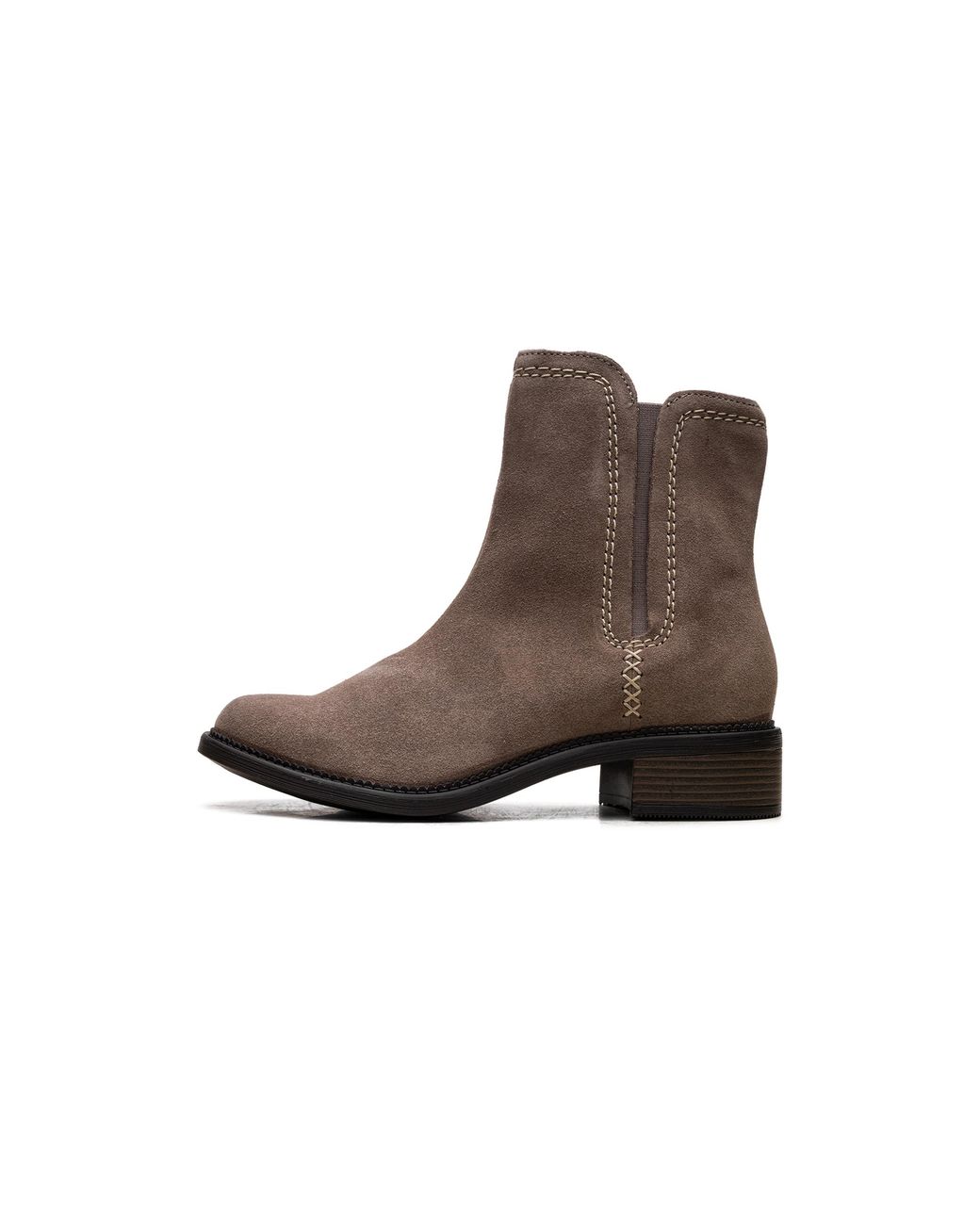 Clarks Brown Maye Zip "Pebble Suede" 26168073"