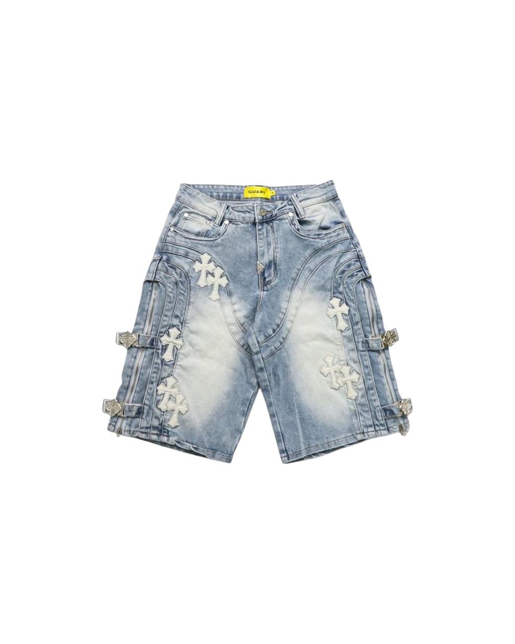 GUAPI Blue Cross Buckle Shorts "Aqua" Gua08" for men