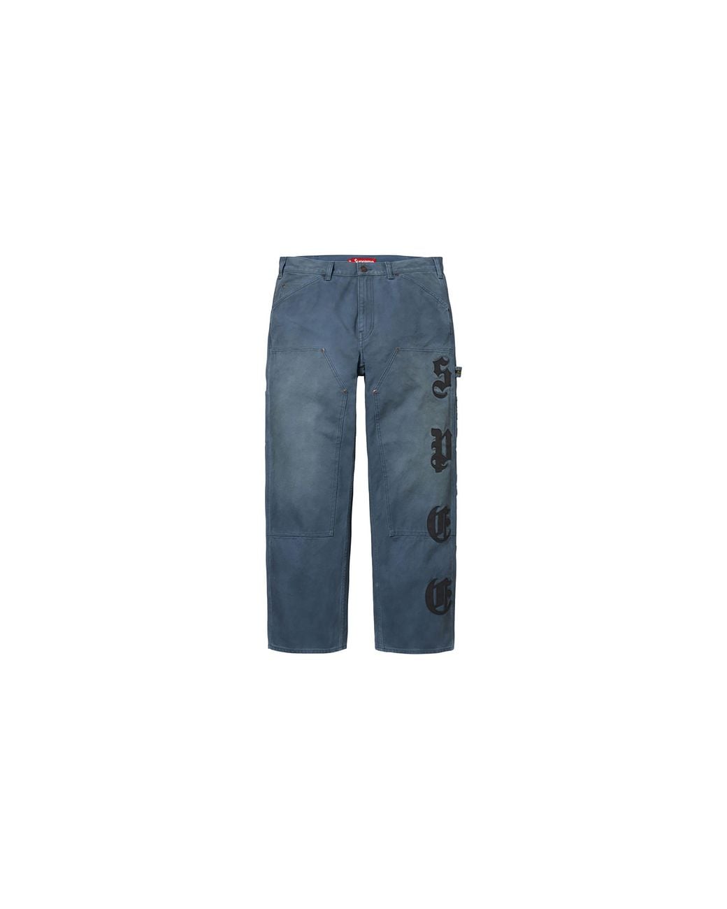 Supreme Blue Leather Applique Double Knee Painter Pant "Fw26