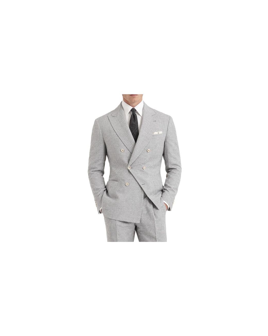 Brunello Cucinelli Black Wool Silk Double Breasted Jacket "Pearl" Brun2377" for men
