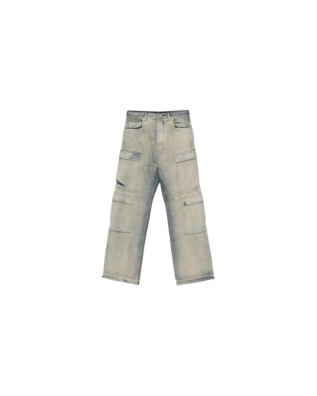 Rick Owens Black Denim Double Cargo Jeans "Mineral Pearl" Du02E7361 Dmp 38" for men