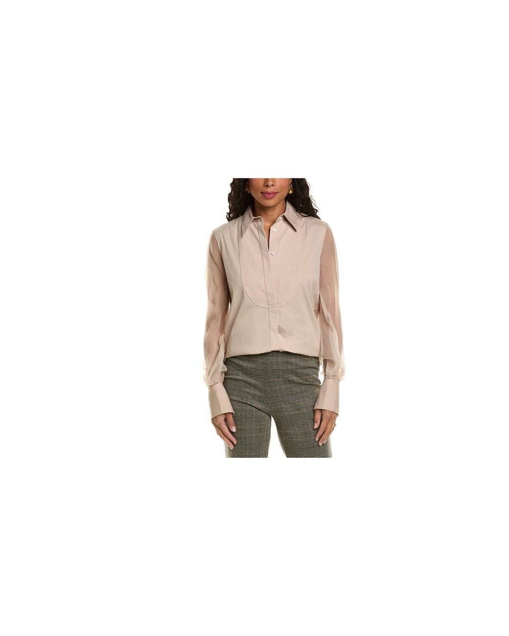 Brunello Cucinelli Black Sheer Sleeve Blouse Brun2571"