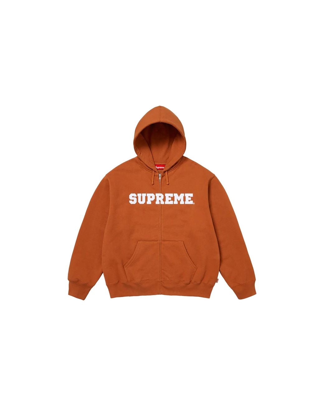 Supreme Brown Collegiate Appliqué Zip Up Hooded Sweatshirt "Fw25