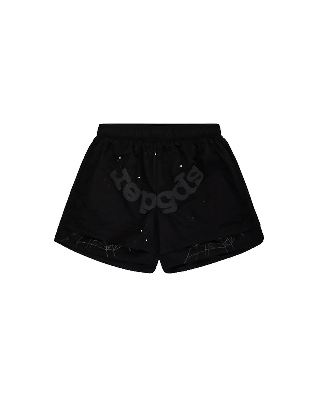 Sp5der Black Og Web Double Layer Short 402" for men