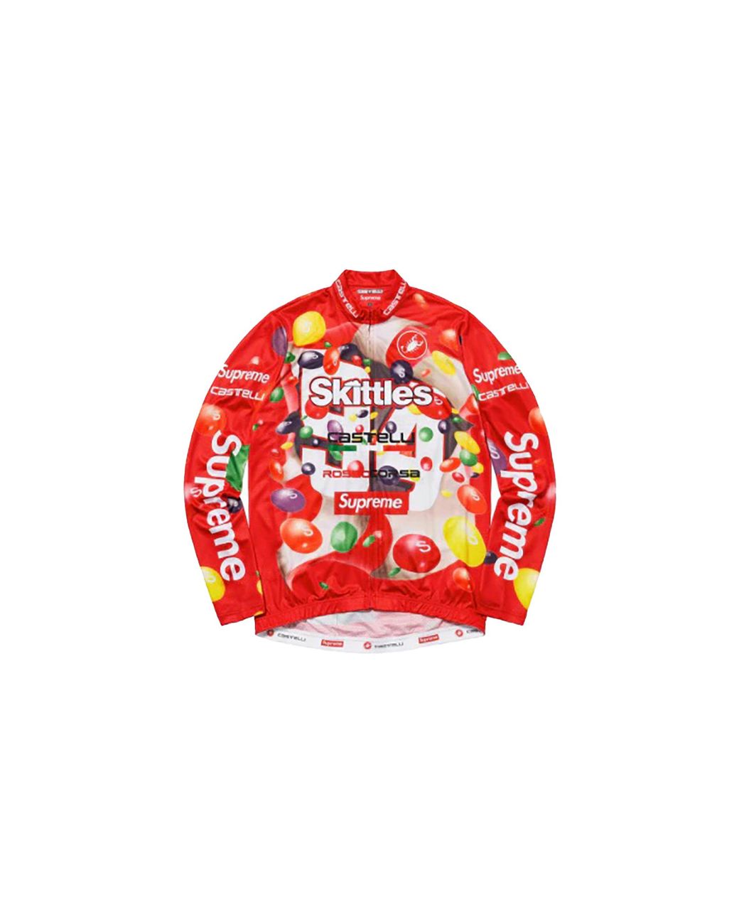 Supreme Red Skittles Castelli Long-Sleeve Cycling Jersey 8500485 023"