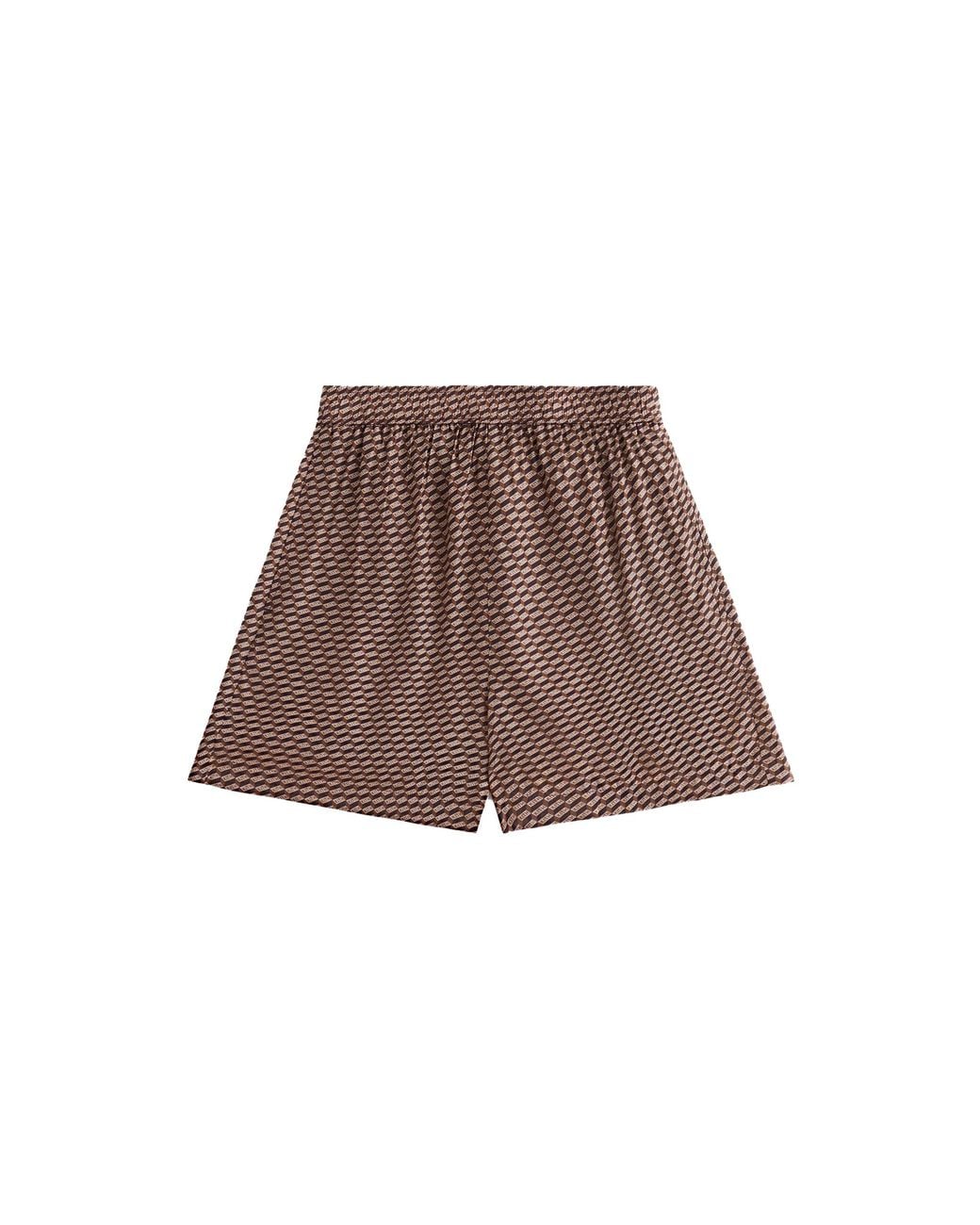 Kith Brown Rayne Monogram Silk Short Khw060185 210"