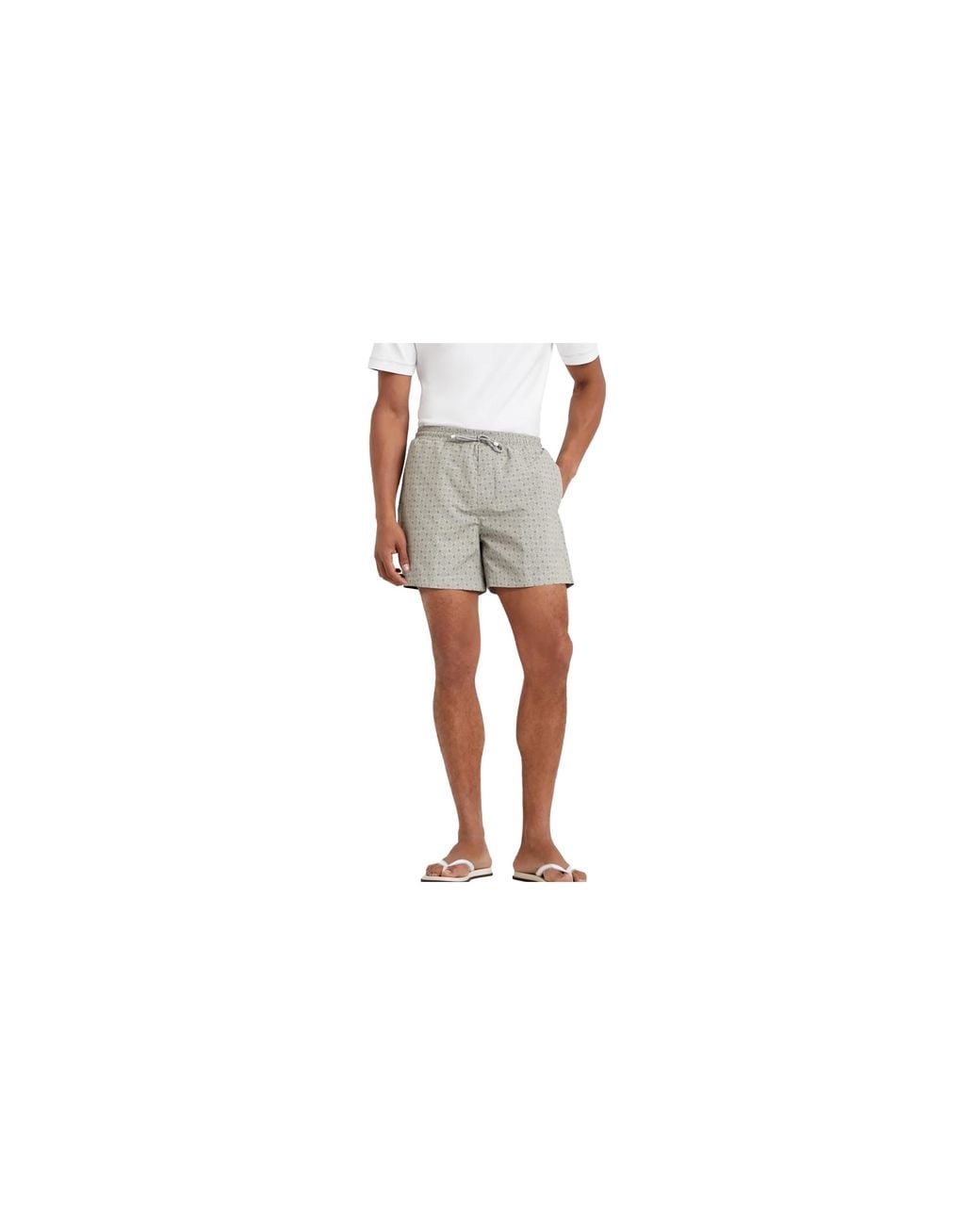 Brunello Cucinelli Black Patterned Swim Shorts "Sage" Brun2998" for men