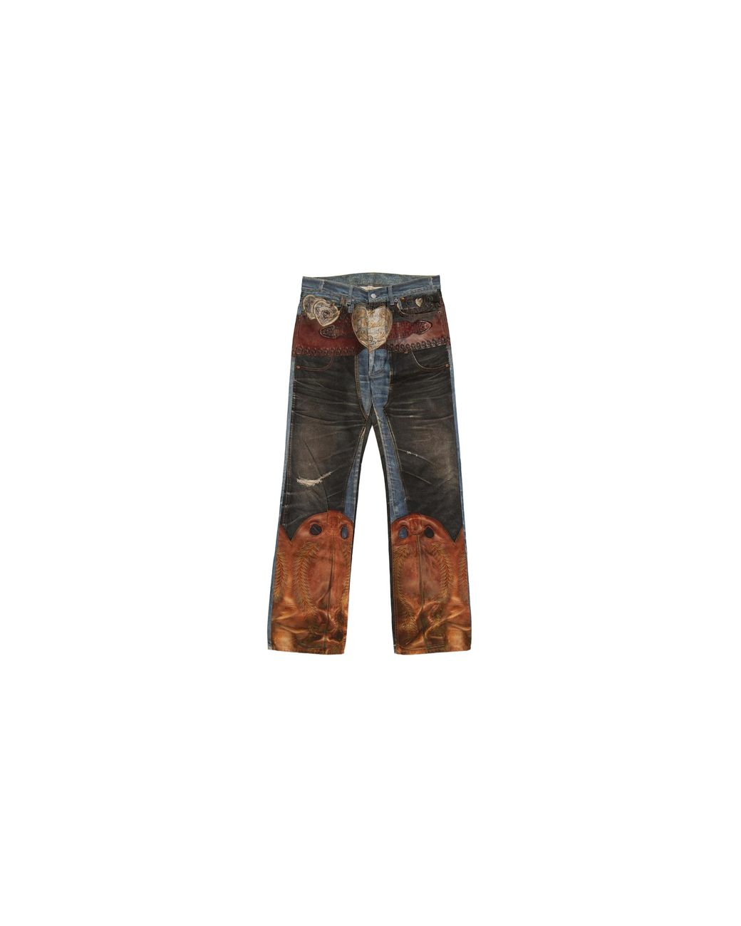 Acne Black 2010M Heart Buckles Trompe'Oeil Jeans Bk0704Ail" for men