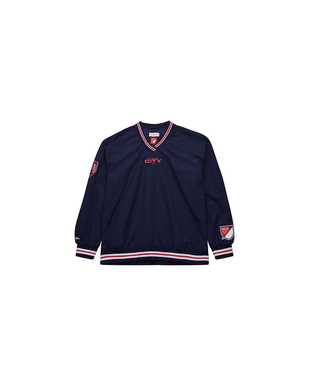Mitchell & Ness Blue Classic Nylon Pullover Current Logo "Mls St. Louis" Ojpo7221 Sliyypppnavy" for men