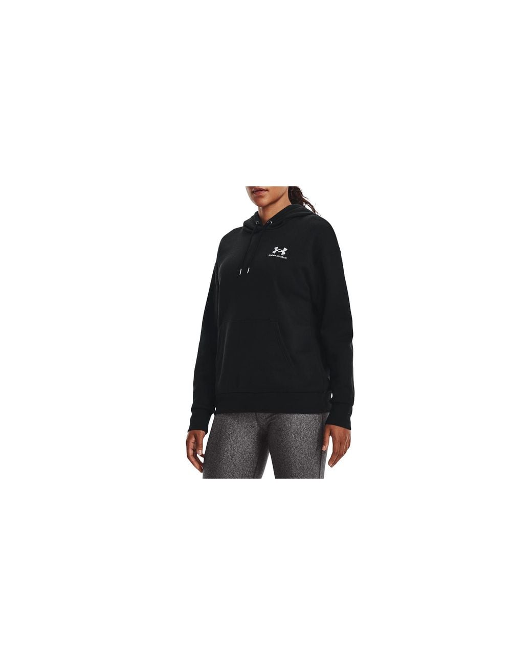 Under Armour Black Essential Fleece Hoodie 1373033 001"