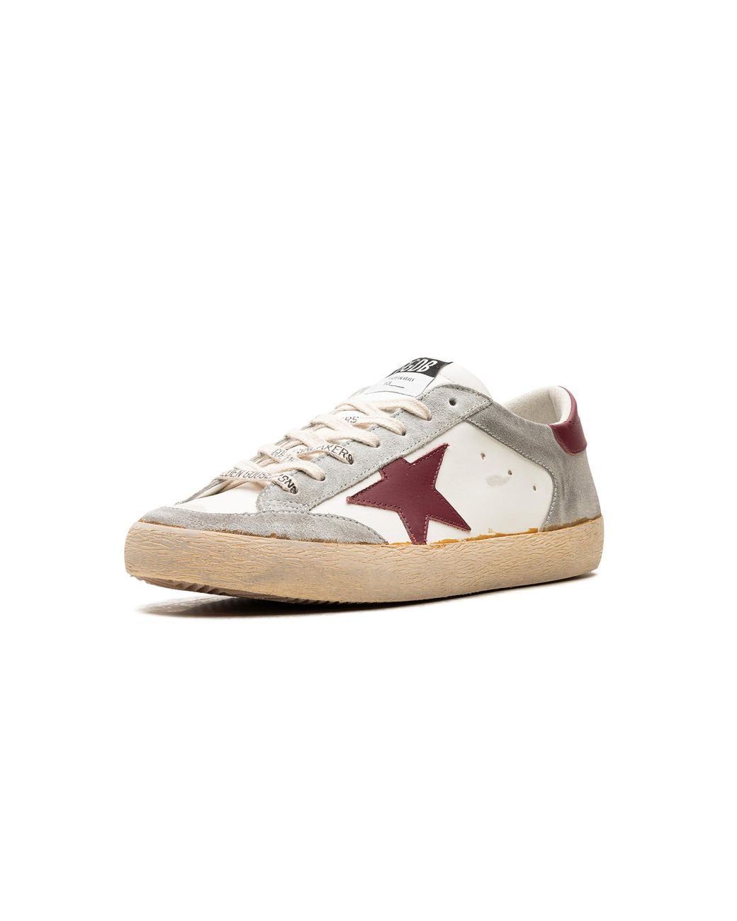 Golden Goose Deluxe Brand Black Super-Star Penstar Leather And Suede Upper Leather Star And Heel Ice Bordeaux" Gmf00108.F005074.11633" for men