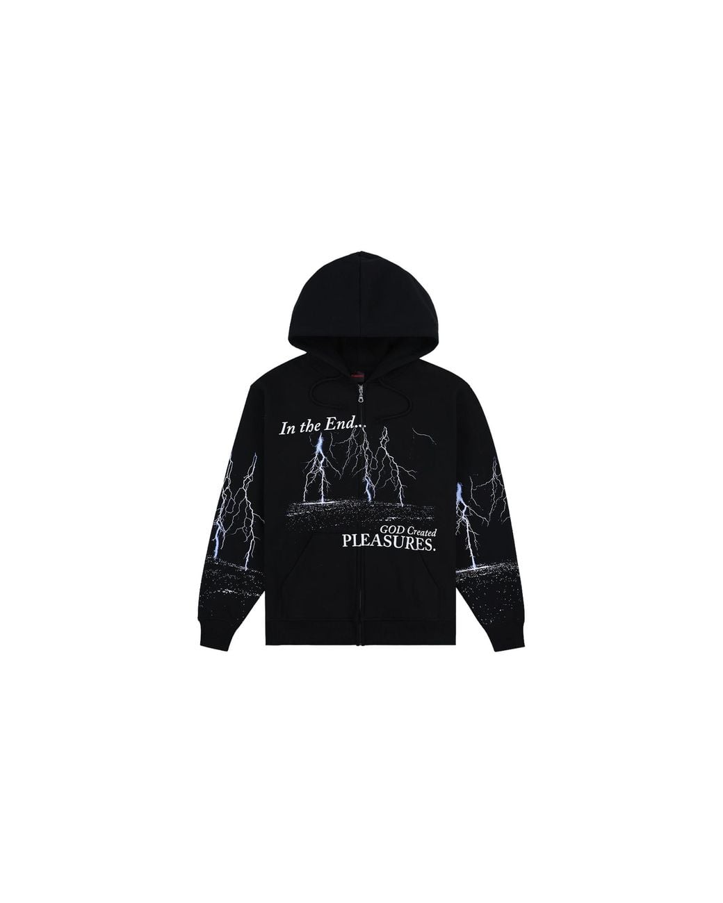 Pleasures Black End Times Full Zip Hoodie P26F054" for men