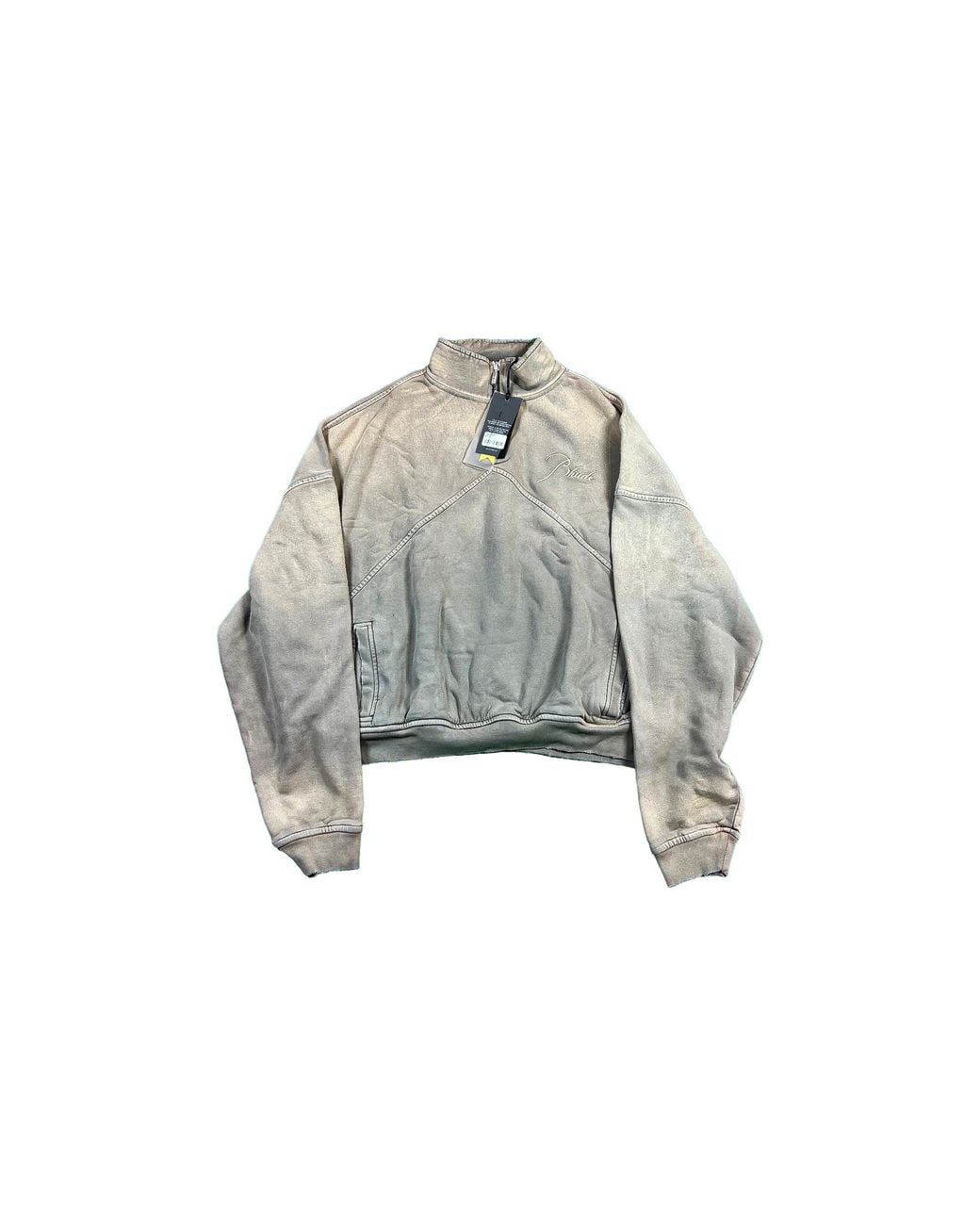 Rhude Black Heavyweight Embroidered Quarter Zip Sweatshirt "Sundry Elephant" Rhpf23Sw04150372" for men