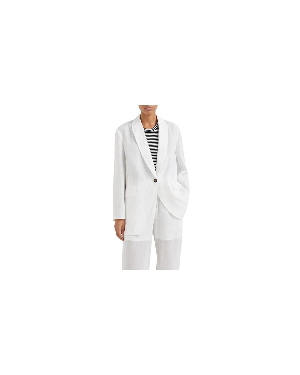 Brunello Cucinelli Black Relaxed Cotton Blazer "Optical" Brun2209"