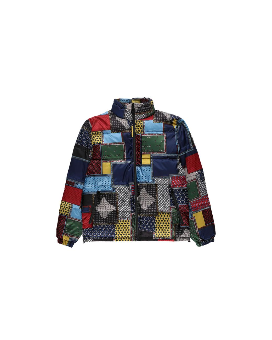 Stussy Black Puffer Patchwork Jacket "Multi" Stus75" for men
