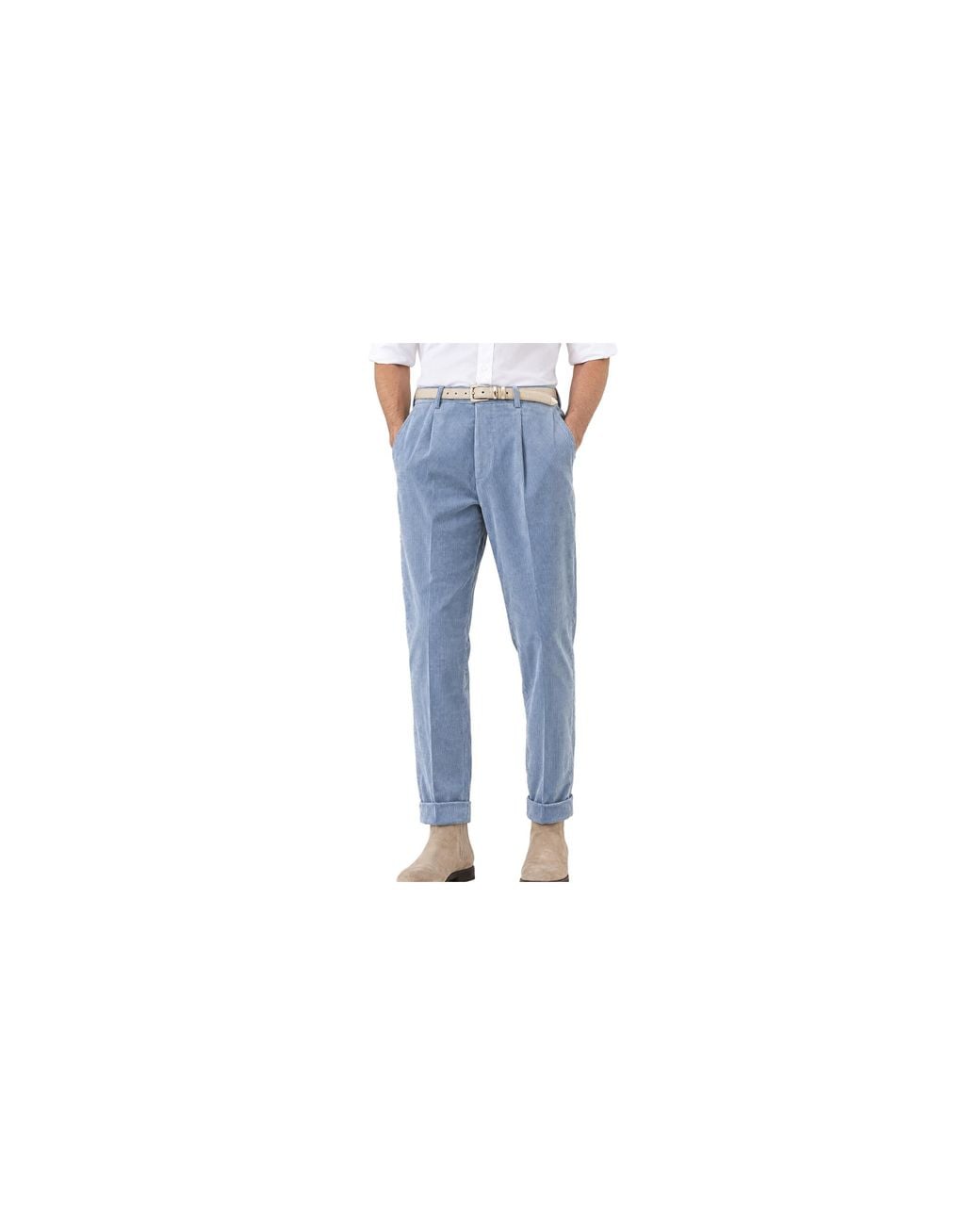 Brunello Cucinelli Black Cotton Wool Blend Pleated Trousers "Cloud" Brun3016" for men