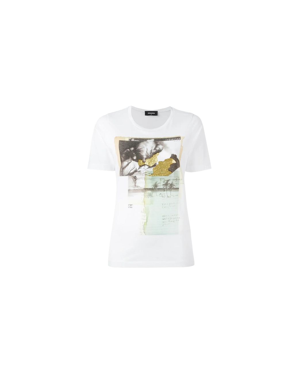 DSquared² Black Love-Graphic Print Cotton T-Shirt S75Gc0836-S22844-100"