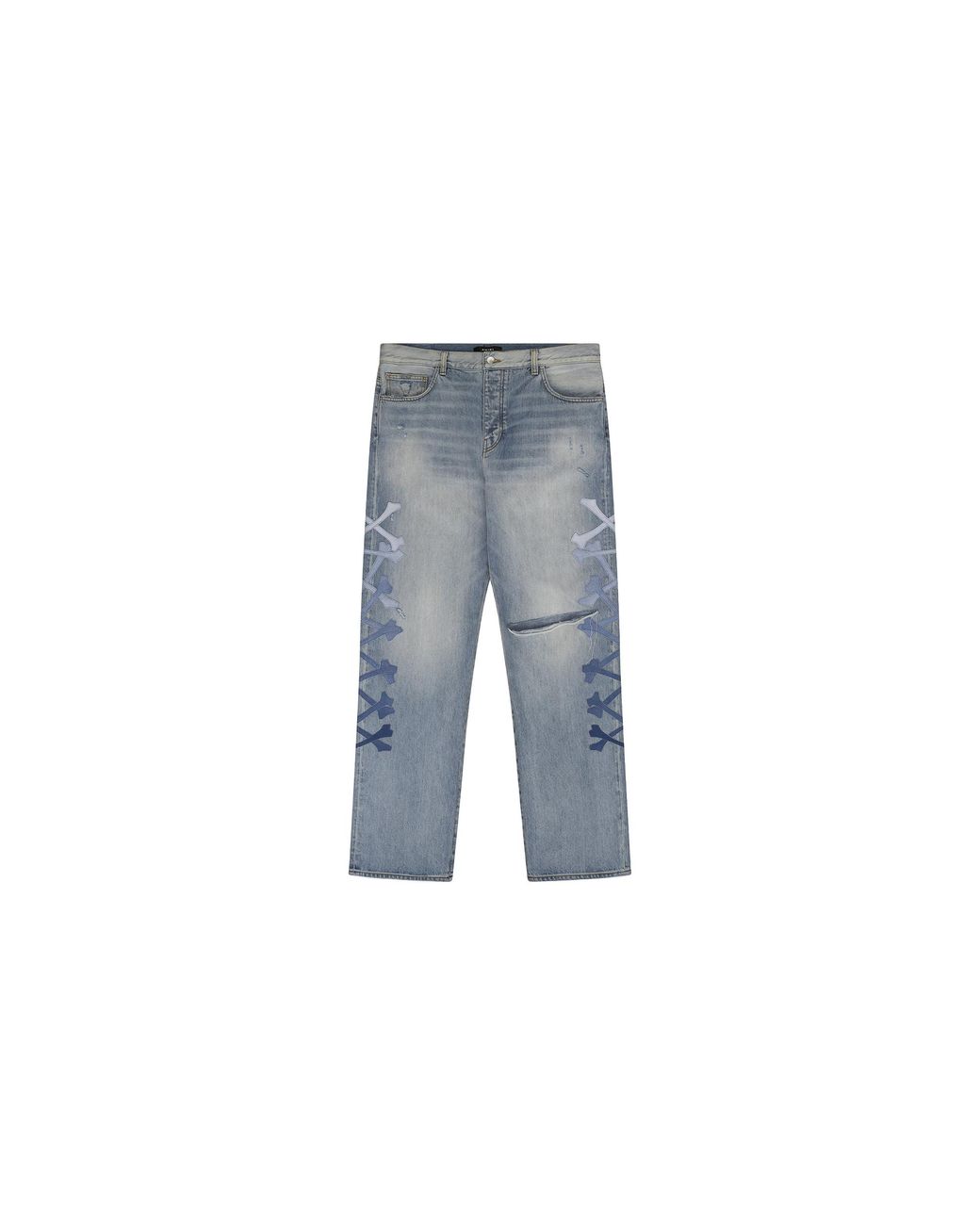 Amiri Black Gradient Bones Straight Jeans "Stone Exmdf063 Stone" for men