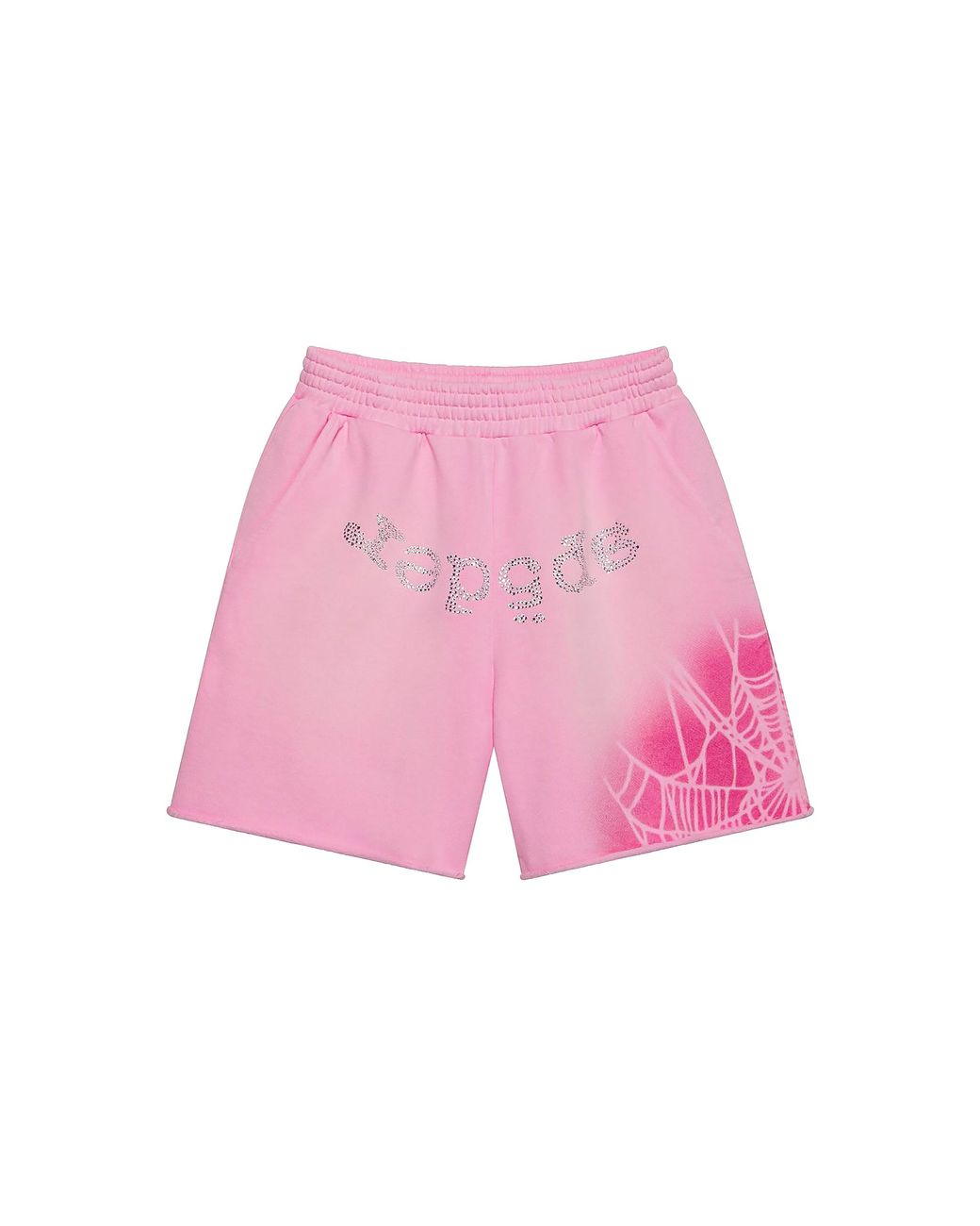 Sp5der Pink Og Web V2 Spray Sweatshorts "Light" 573" for men