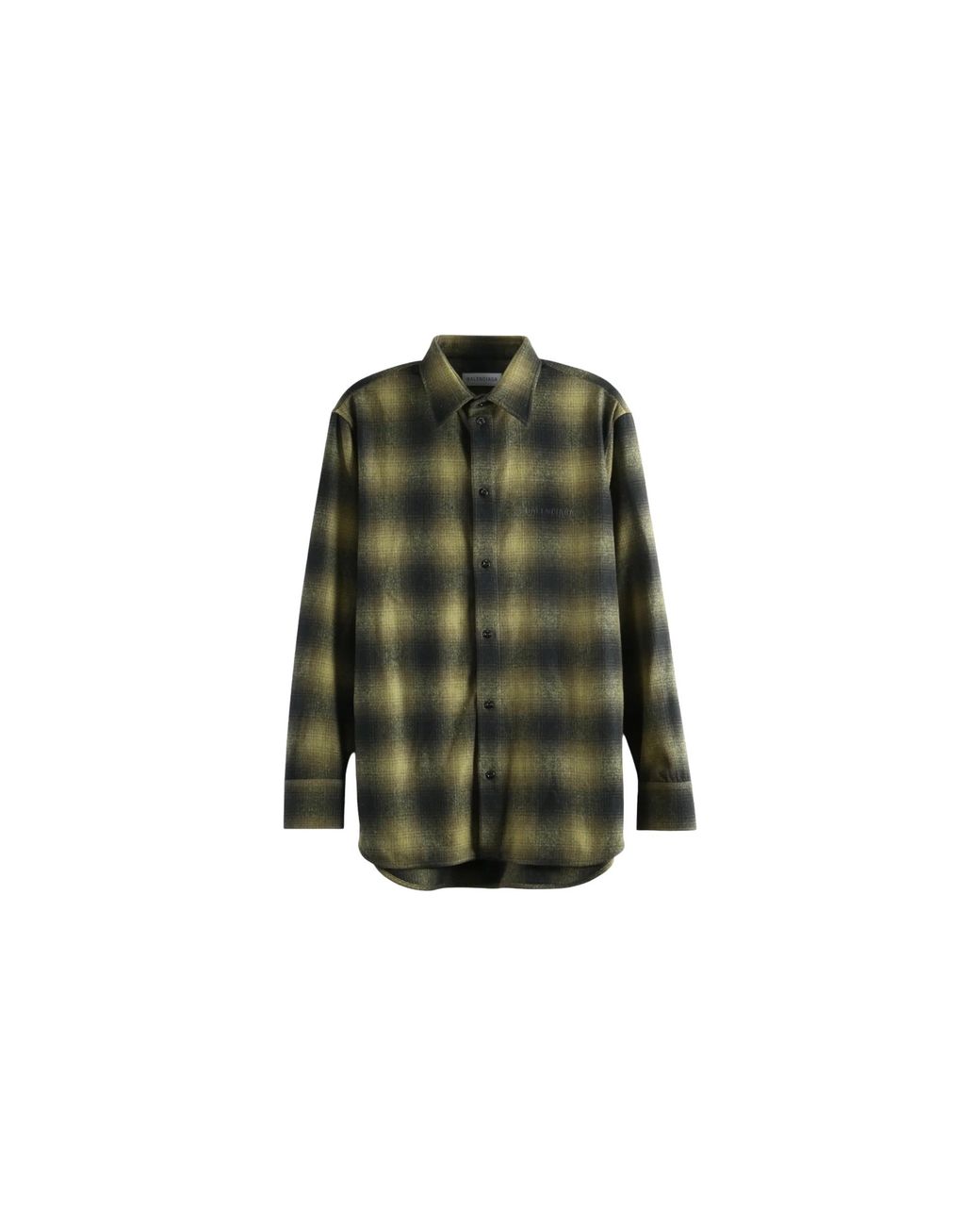 Balenciaga Green Flannel Shirt "Khaki 872124 Tvt04 2863"