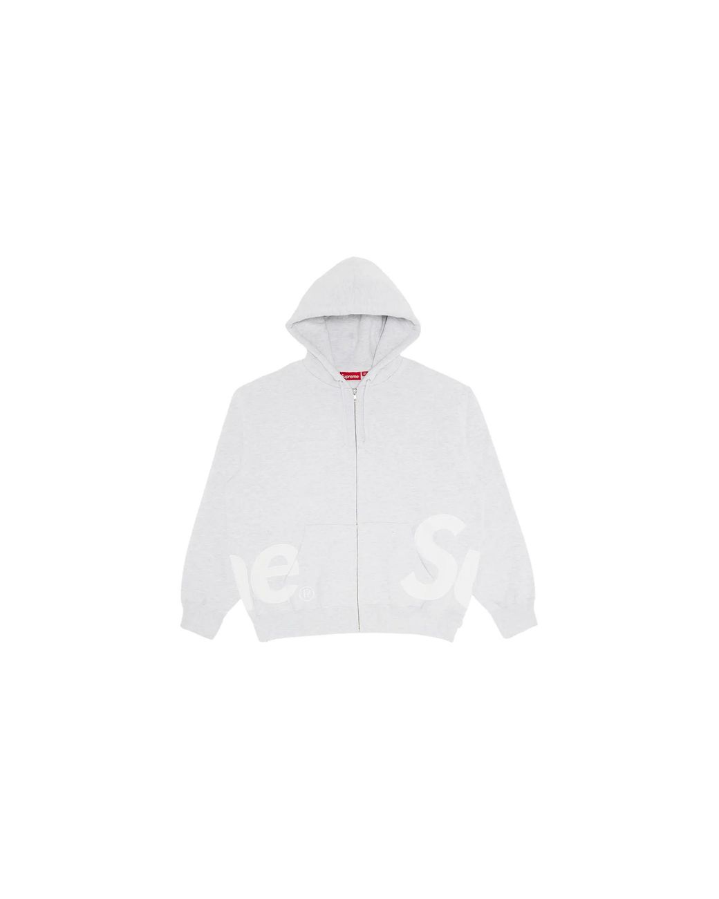 Supreme Black Big Logo Zip Up Hooded Sweatshirt "Ash" Su26885"