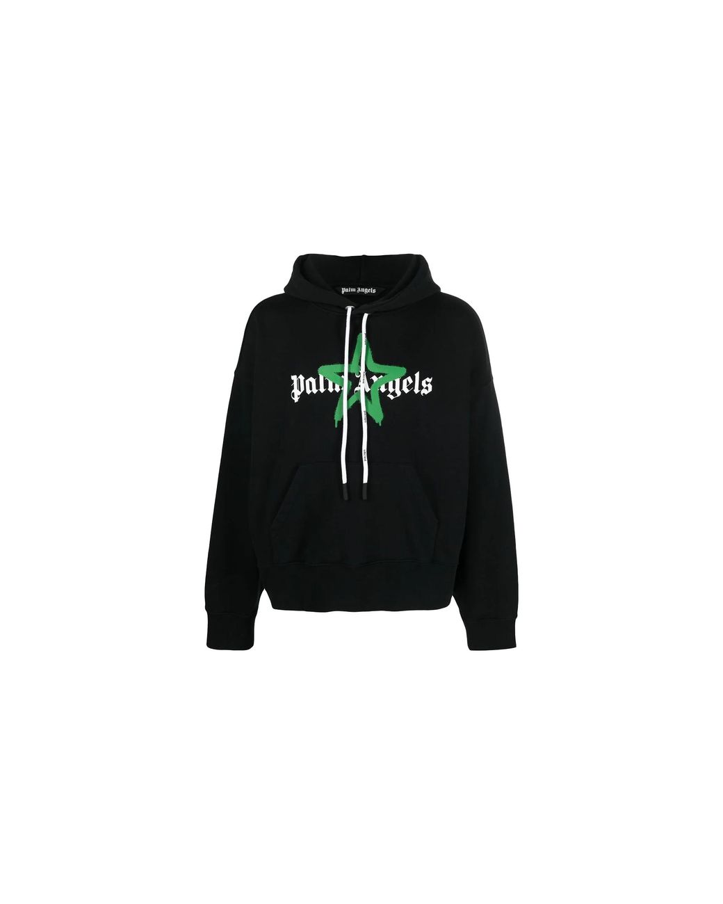 Palm Angels Black Star Sprayed Logo Hoodie Pmbb058C99Fle0071055" for men
