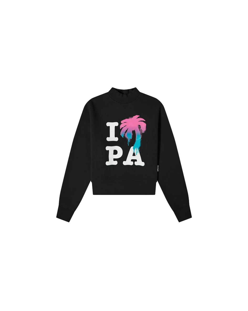 Palm Angels Black I Love Pa Fitted Crew Pwba016S23Fle0011084" for men
