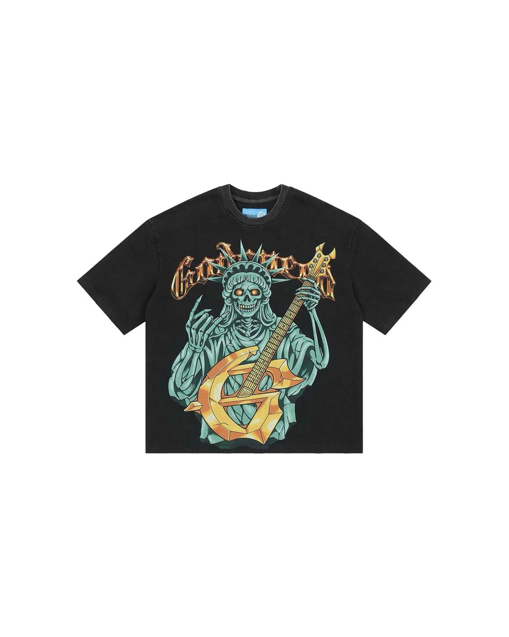 GODSPEED NEW YORK Black Liberty Rock T-Shirt Gs272" for men