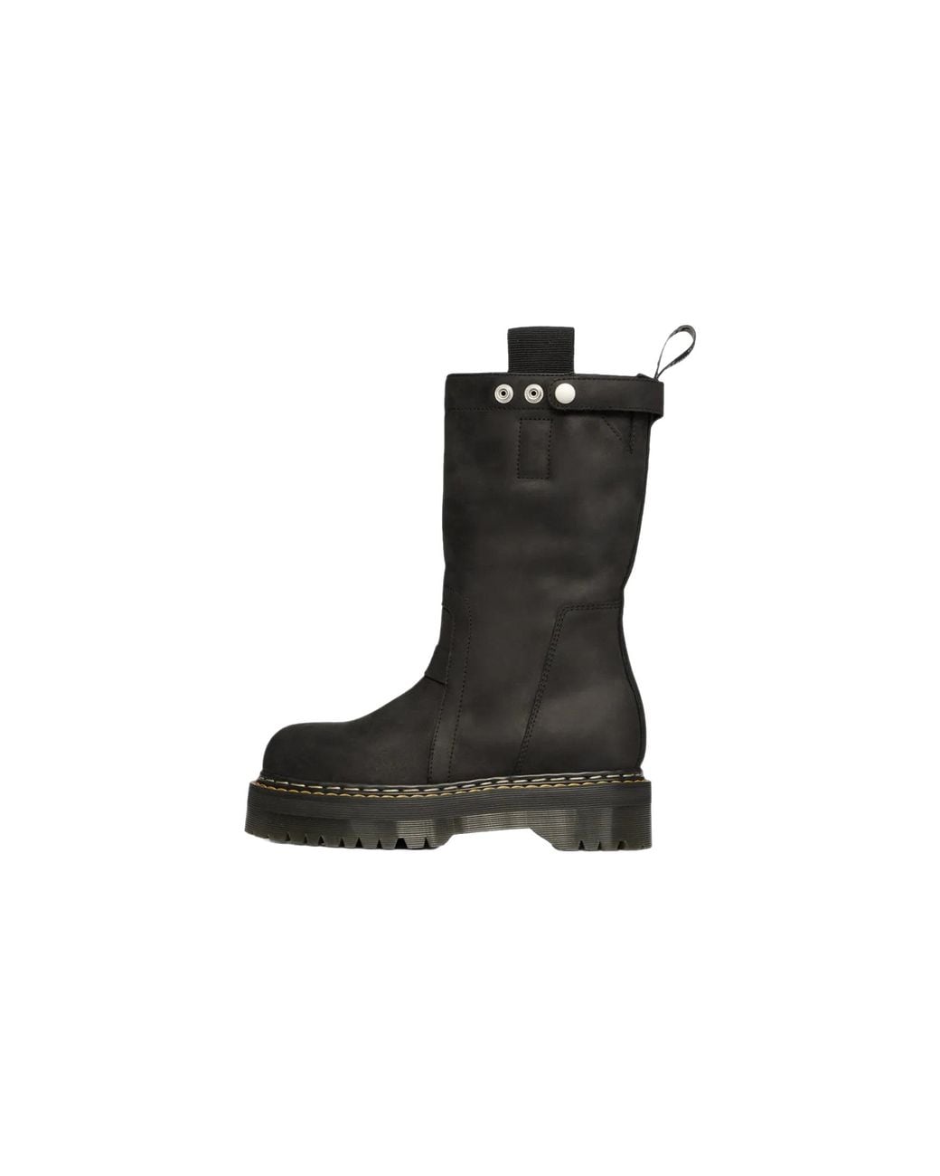 Rick Owens Black Quad Sole Pull On Boots "Dr. Martens" Dw02F1814 4001 09"