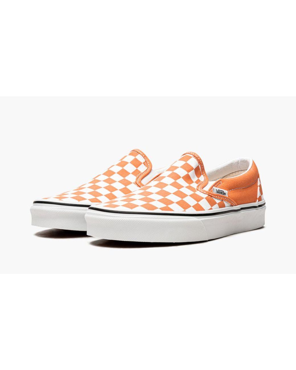 Vans Rubber Classic Slip-on Checkerboard "cadmium Orange" Shoes for Men |  Lyst
