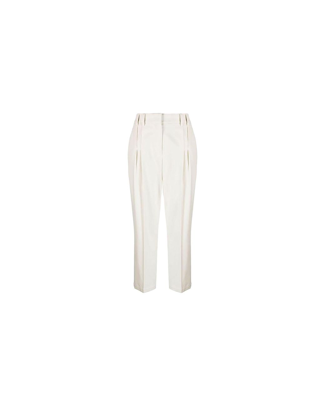 Brunello Cucinelli Black Pleated Tailored Trousers "Cream" Brun263"
