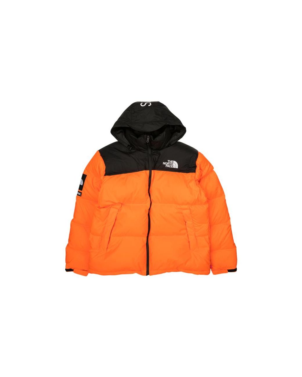 orange north face coat