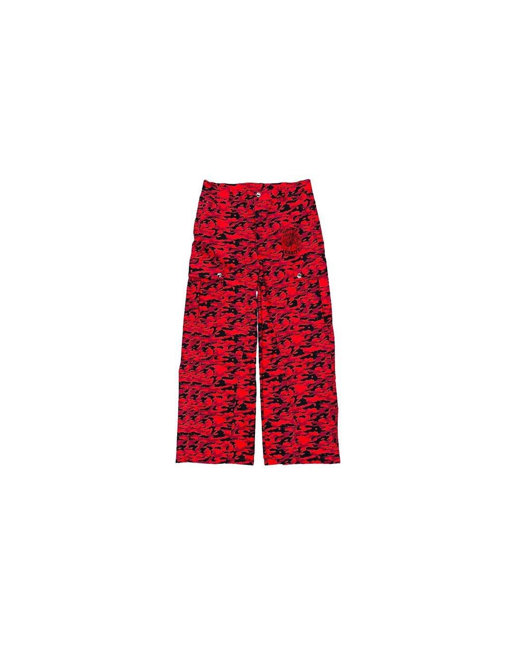 SAINT VANITY Red Nylon Tiger Camo Cargo Pants Sv150" for men