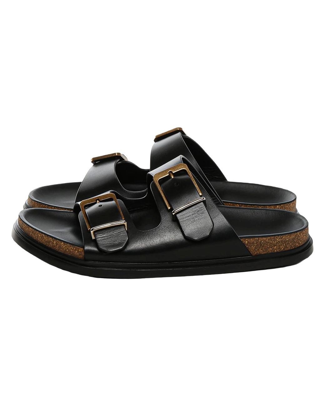 The Row Black Buckle Slide Sandals F1813 L822 Blk"