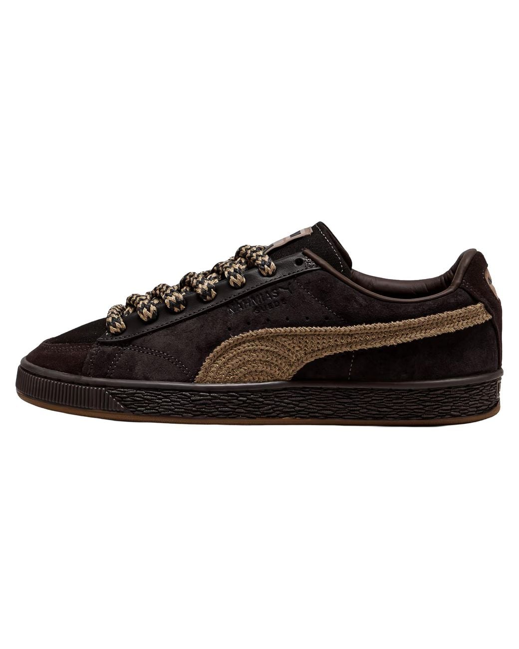 PUMA Black Suede Crochet "Nahmias Espresso Bean Burnt Sand" 411522 05" for men
