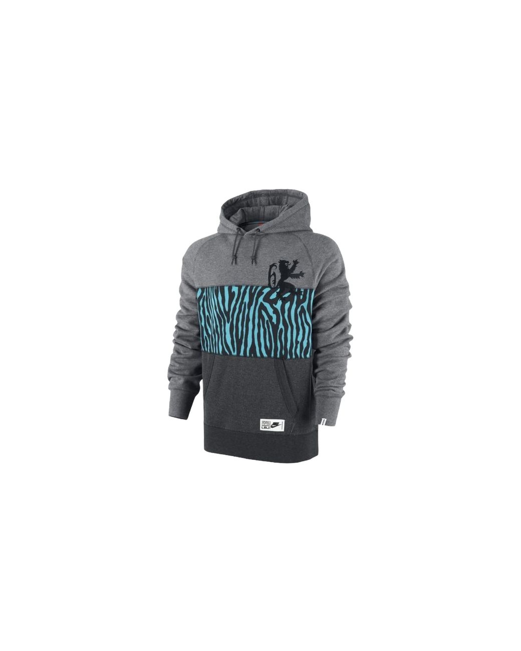 Nike Black Lebron James Safari Print Pullover Hoodie Anthracite" 577528 091" for men