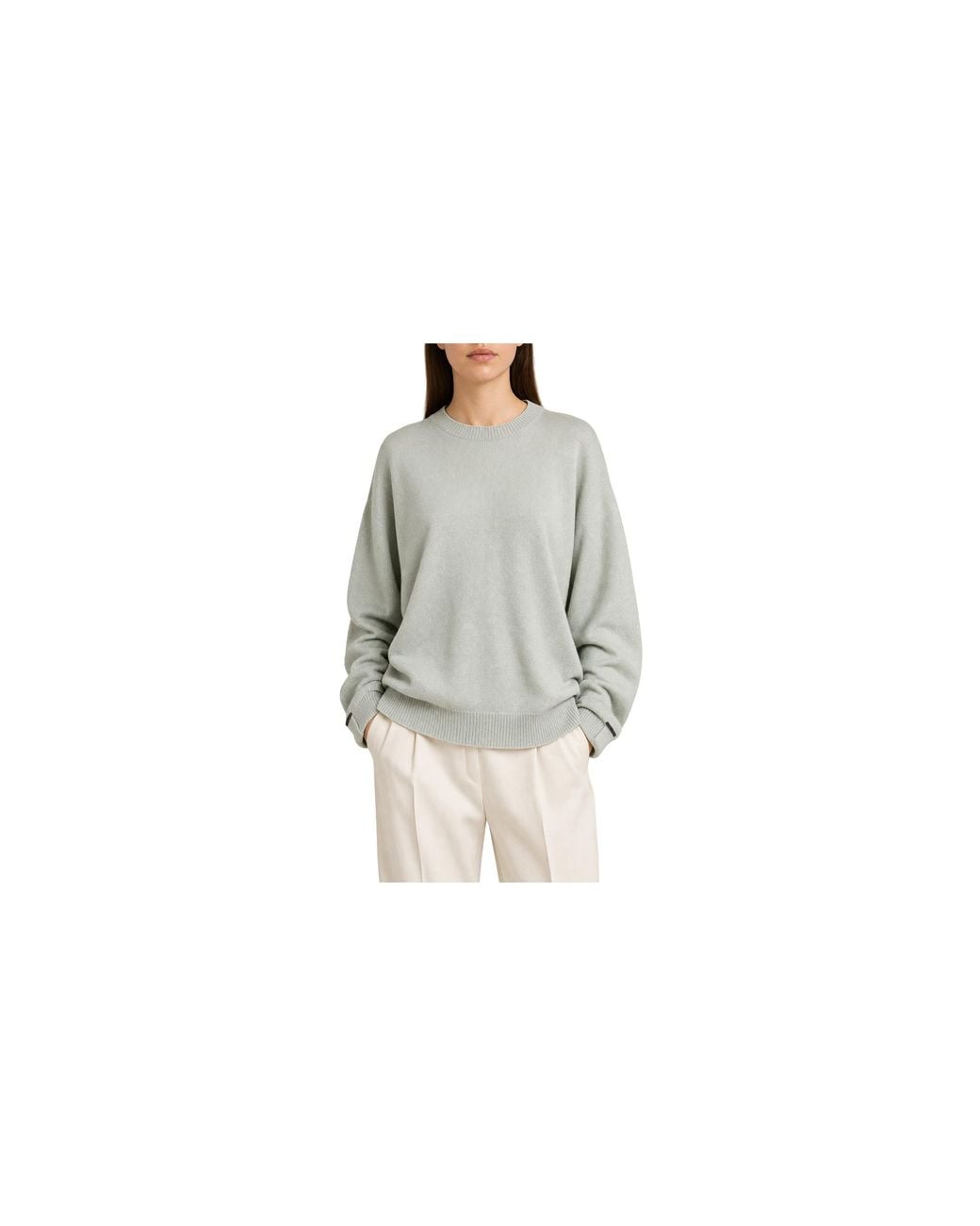 Brunello Cucinelli Black Cashmere Sweater "Light" Brun2510"