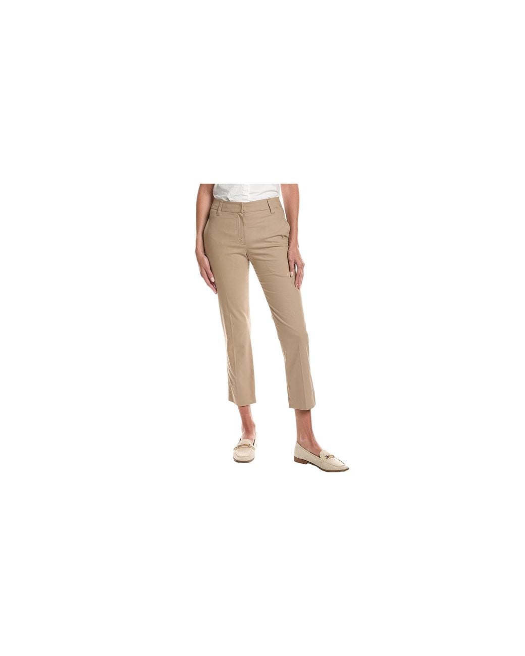 Brunello Cucinelli Black Cropped Cotton Trousers "Dune" Brun1809"