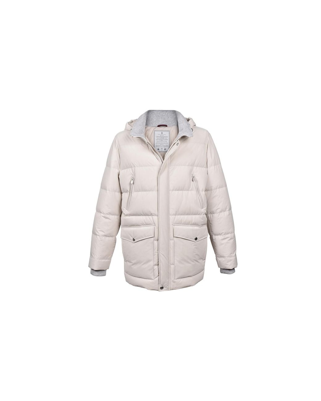 Brunello Cucinelli Black Quilted Down Parka Jacket "Off" Brun635" for men