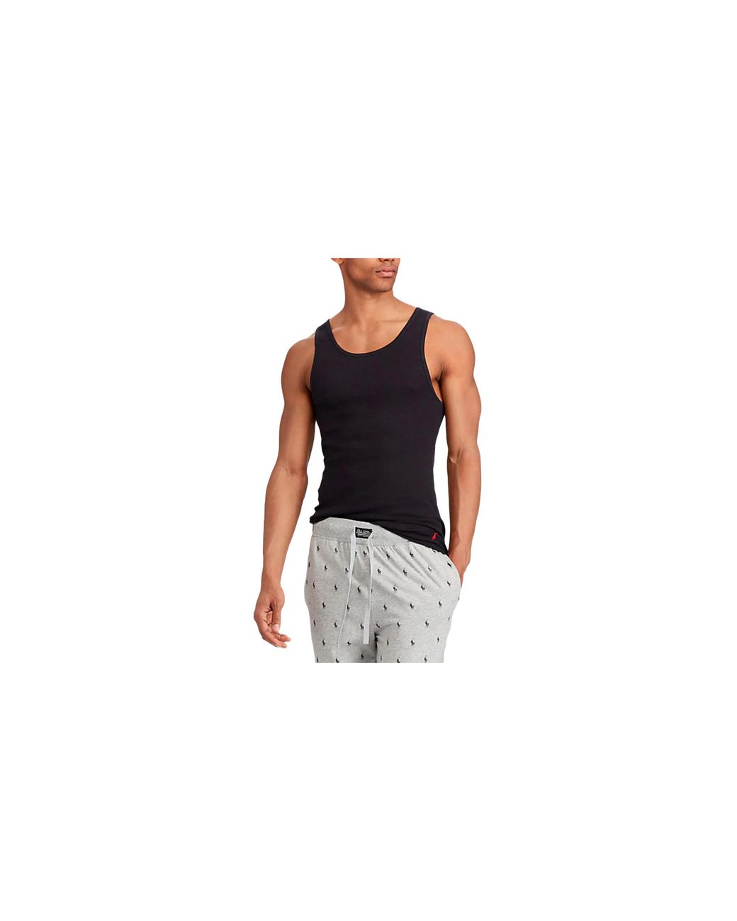 Polo Ralph Lauren Black Classic Undershirt Tank 3 Pack Nctkp3 Blk" for men