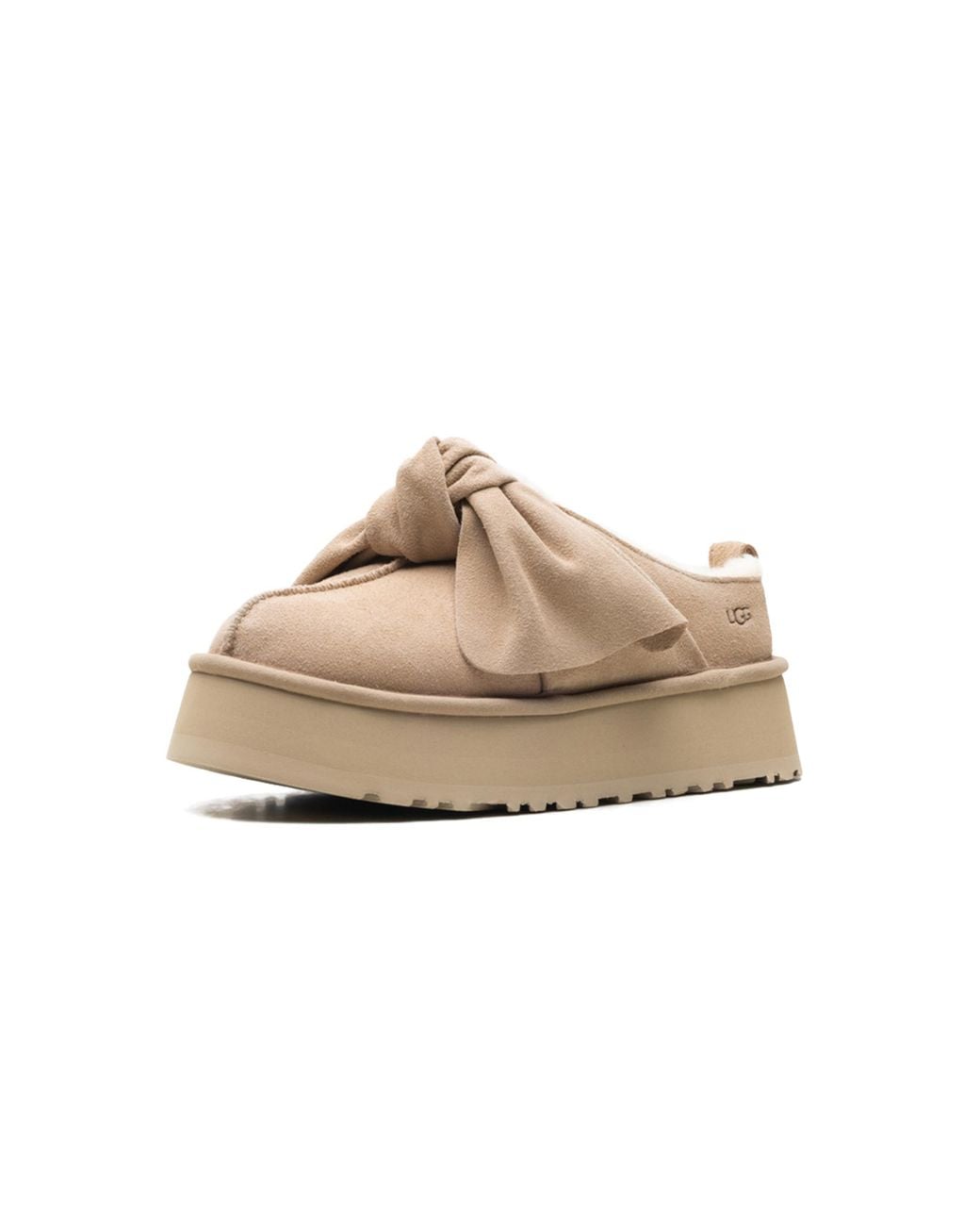 Ugg Black Platform Slip-On Bow Slipper "Sand" 1176290 San"